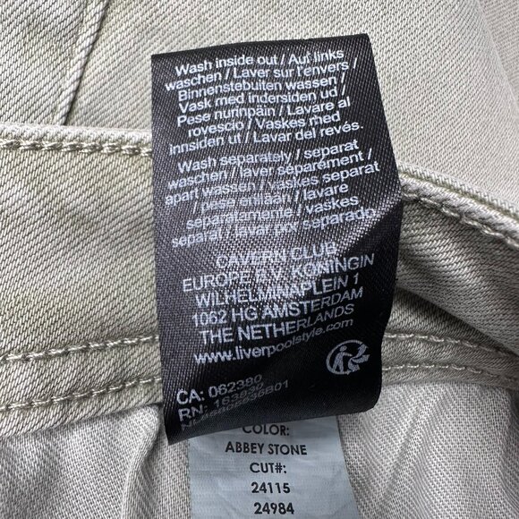 Liverpool LA Mens Regent Relaxed Straight Color Denim Jean Size W30 x L34, Stone - Picture 11 of 13